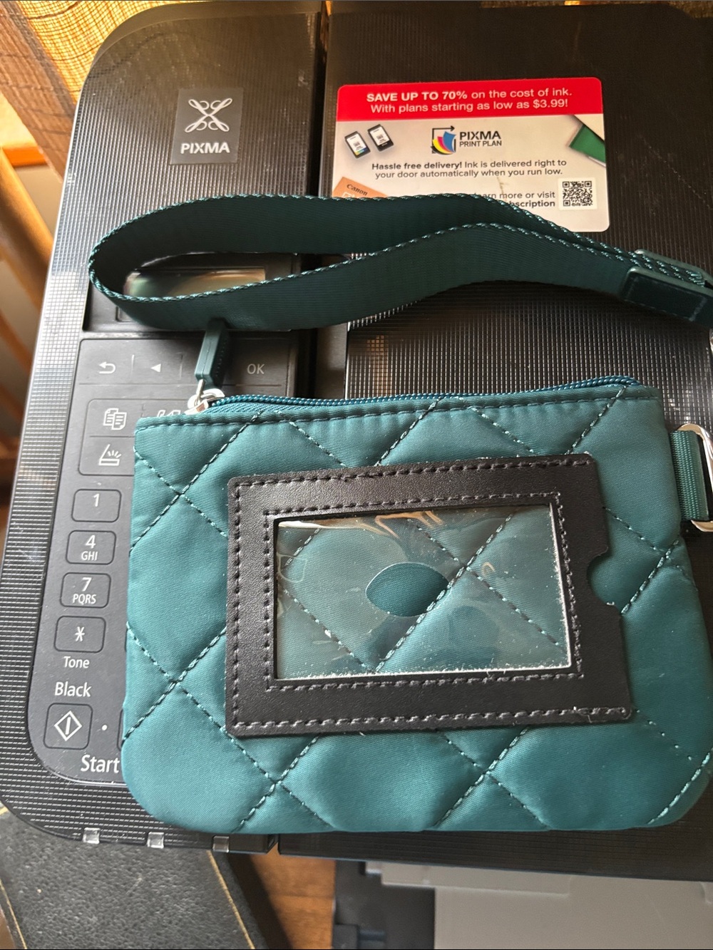 Teal Quilted Wristlet ID Holder by IHKWIP